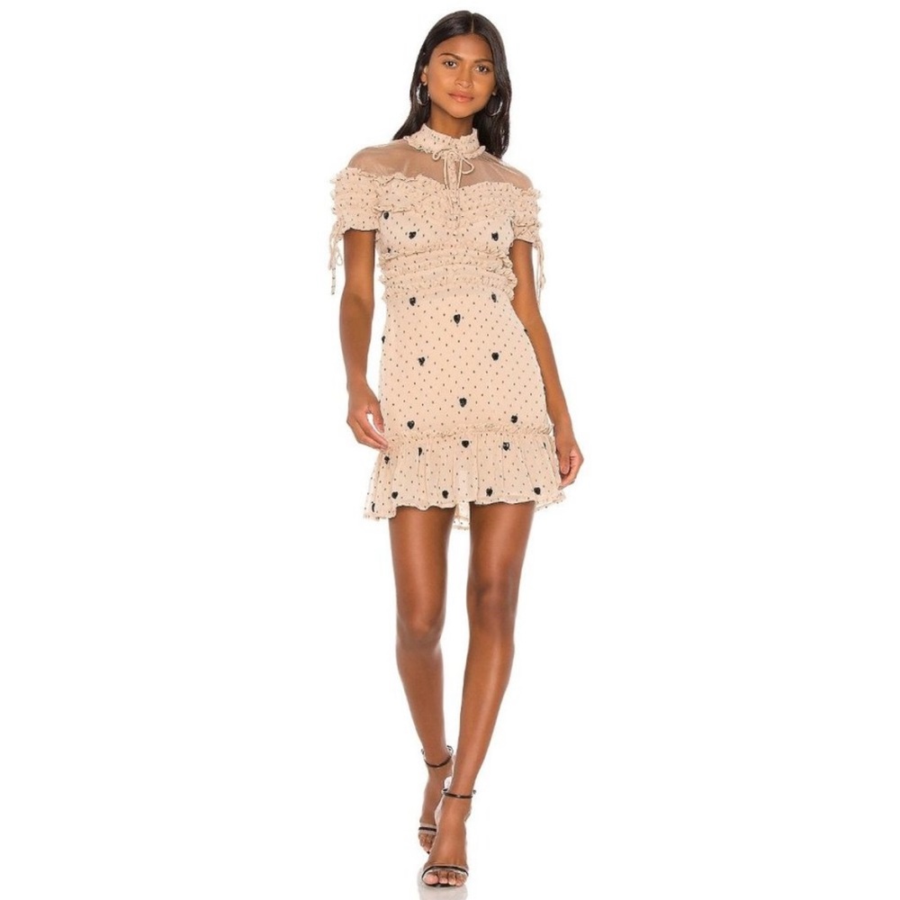 NBD “Cherry Pie” Mini Dress in Nude Black Women’s, XS size. - Picture 2 of 8
